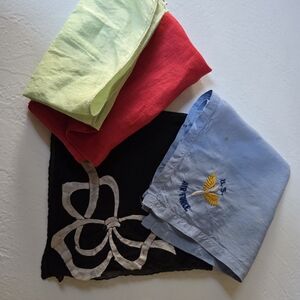Vintage Handkerchiefs with Embroidered U.S. Air Force and Applique Details